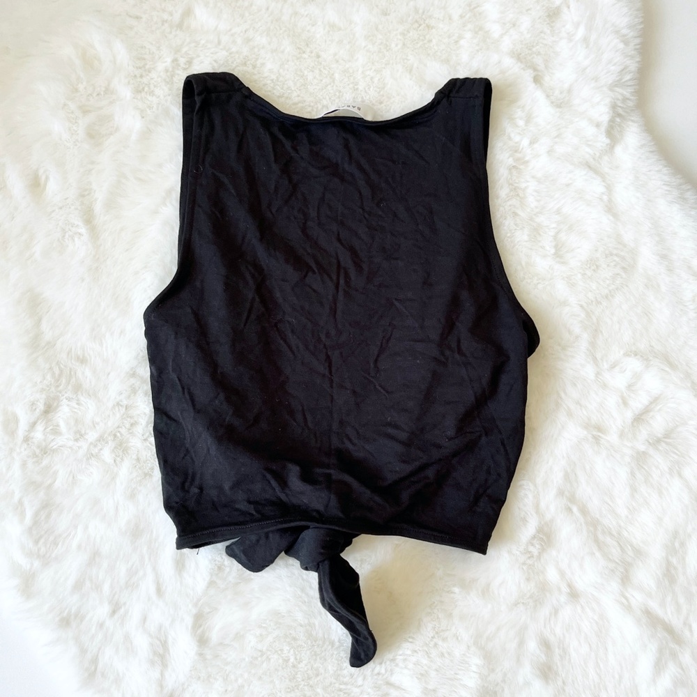 Aritzia Babaton Jeronimo Tank Top Knot Front Cropped Summer Black Size XS - Picture 8 of 10
